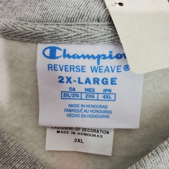 Champion Reverse Weave Heathered Gray Crewneck Pullover Sweatshirt Size 2XL NWT - Picture 6 of 12